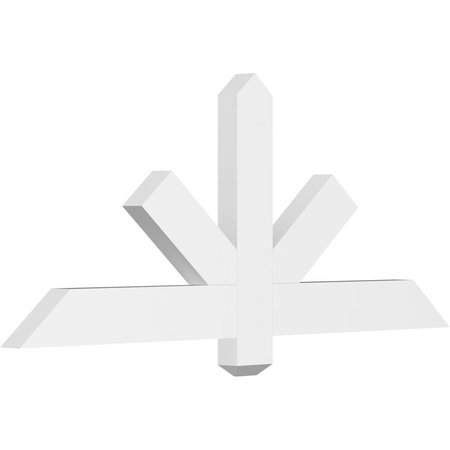 EKENA MILLWORK Kennewick Architectural Grade PVC Gable Bracket, 48"W x 20"H x 2"D x 4"F, 10/12 Pitch GBP048X20X0204KEN00